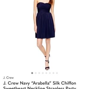 J. Crew Dark Blue Strapless Dress